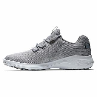 Men's Footjoy Flex Coastal Spikeless Golf Shoes Grey/White NZ-120651
